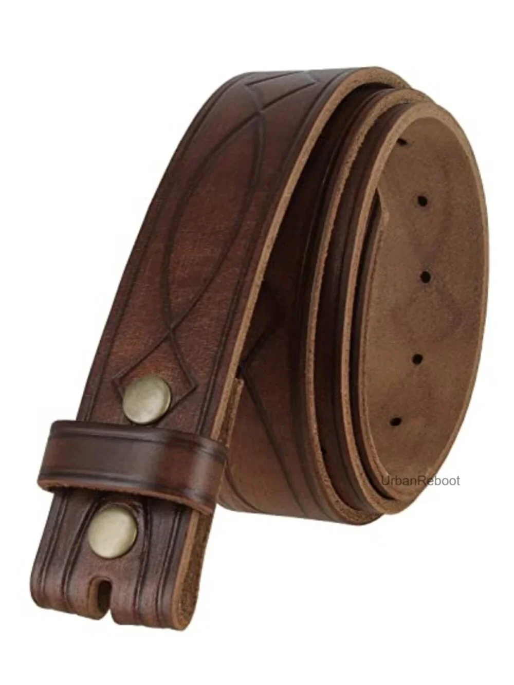 Genuine Full Grain Leather Western Engraved Tooled Belt 1.5
